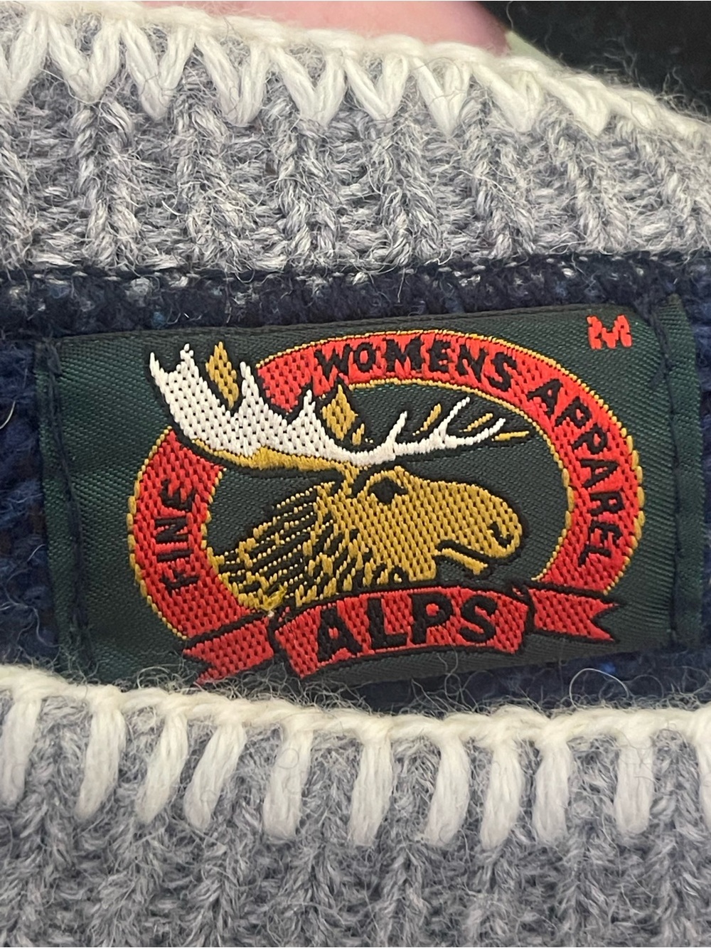 Alps Vintage wool blend crewneck sweater in blue. Size medium. GUC made in USA - Picture 5 of 5
